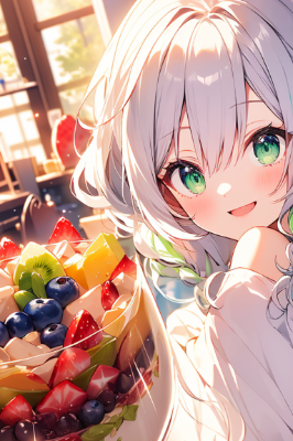 特製のパフェ🍑🫶🏻💗 ̖́-