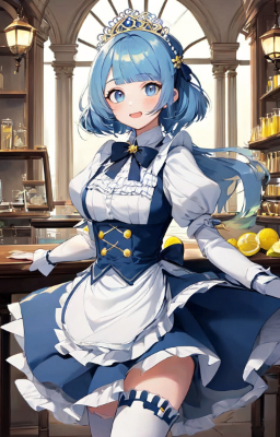 可愛い水色髪メイドさん
