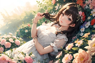 女の子と花（２）