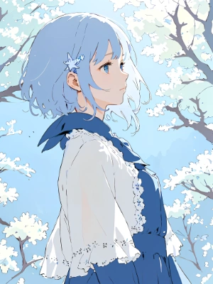 in the blue