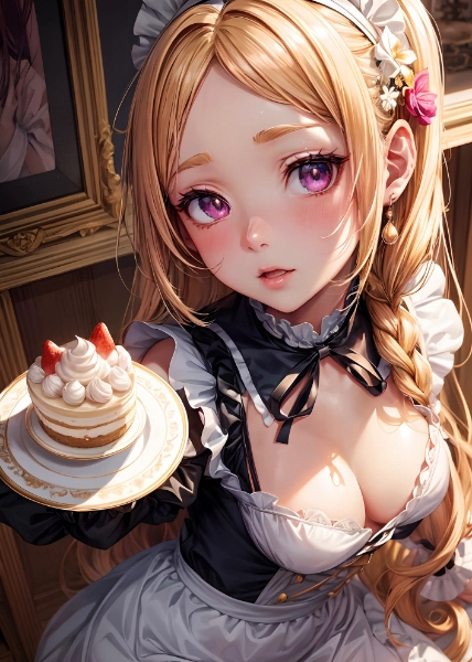 メイドさんとケーキ