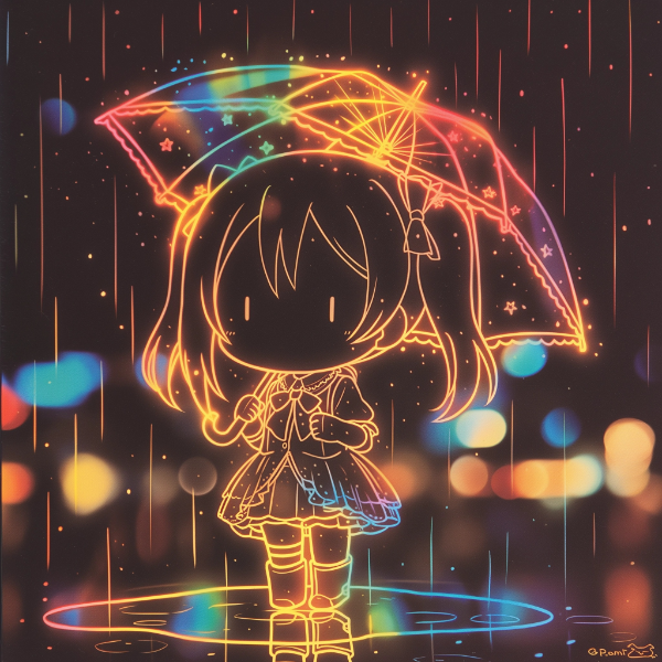 雨のなか佇む