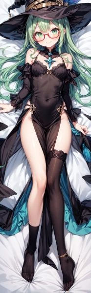 緑髪のお姉さん（抱き枕風）