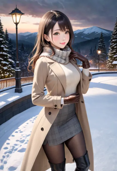 ロングコートのお姉さん