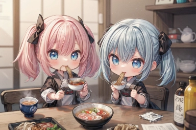 姉妹で分け合い