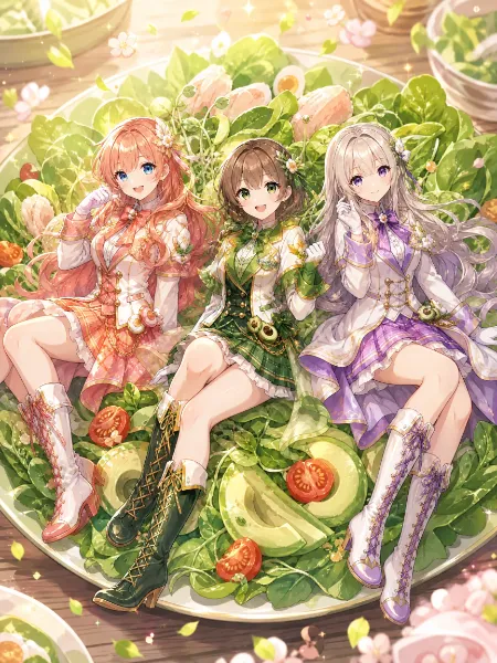 最近食べたサラダ、擬人化してみた
