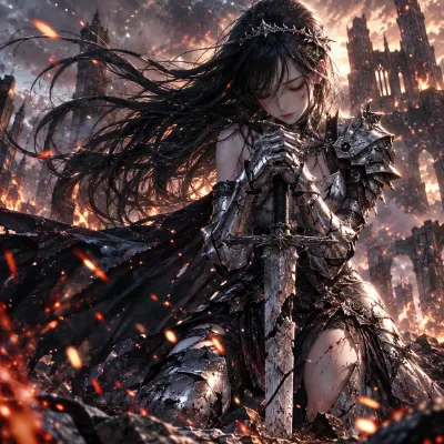 戦火に祈る黒髪の女騎士｜崩壊する聖域と滅びの美学