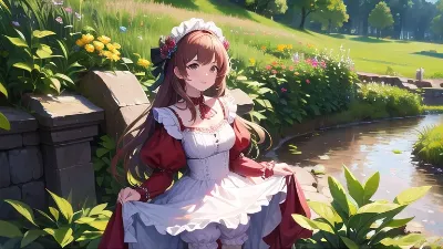 花園の優しいメイド