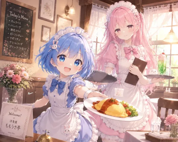 洋食屋さんのウェイトレス達🎀