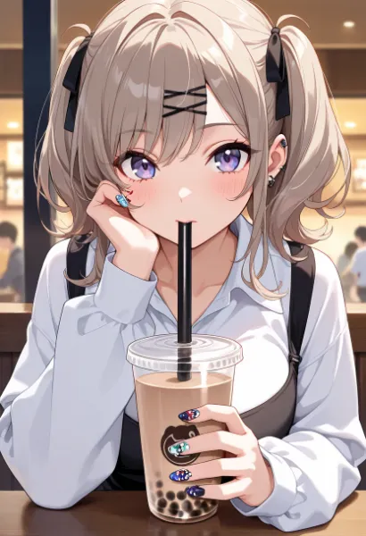 ネイルキマったし、タピる