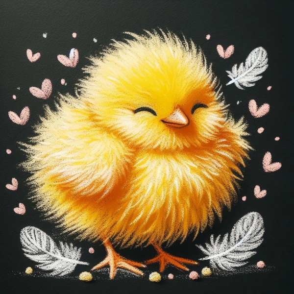 ひよこのチョーク画