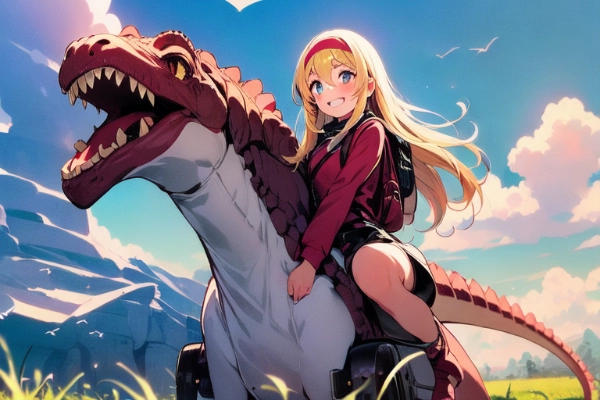 恐竜と旅する少女