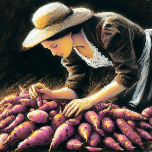 サツマイモの収穫