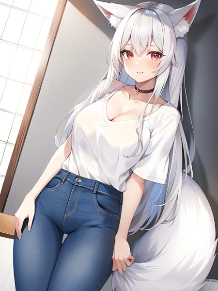 お着物しか着た事がない九尾の狐さん