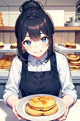 パンケーキ、どうぞ♪