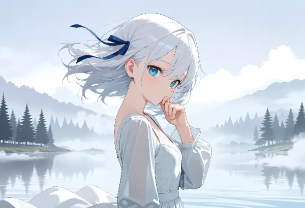 うちの子と朝霧