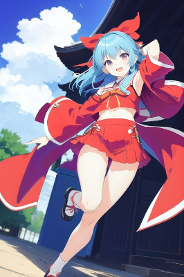 鮮やかな巫女