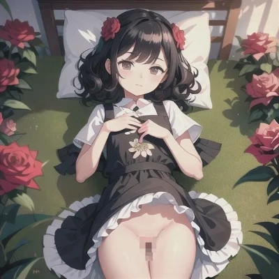 ベッドに横たわる少女