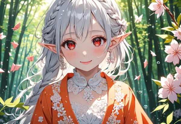 桜舞う森の秘密の微笑み