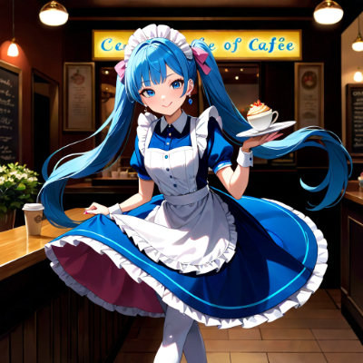夜のカフェ