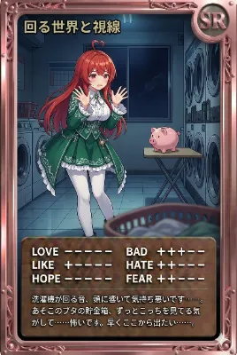 夜カード「回る世界と視線」