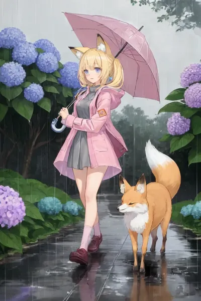 雨の日の妖狐さま