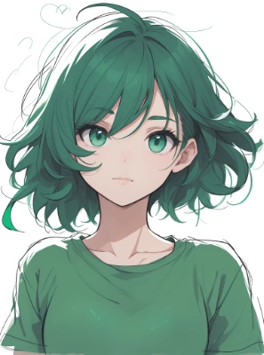 green hair