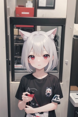 Silver cat girl