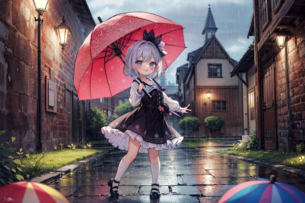 雨の中踊る