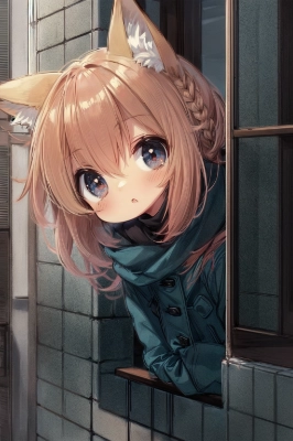 窓から覗く