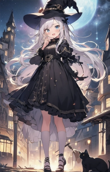 月明かりに照らされて