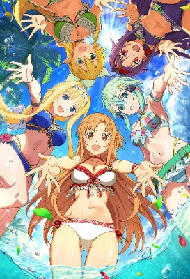 見下ろし視点でビキニ姿のSAOの5人！