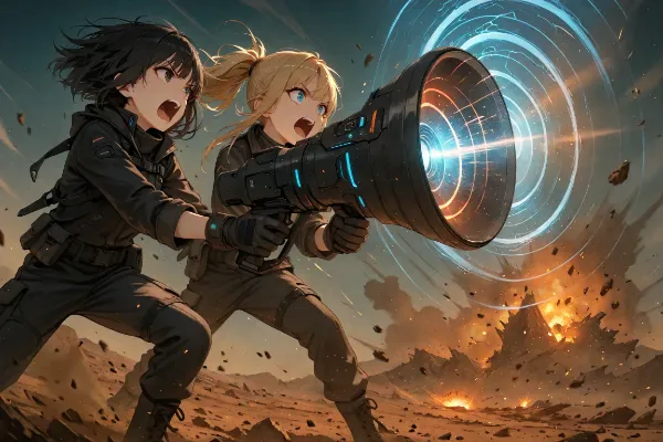 黒髪＆ブロンド・メガホン（音響兵器）