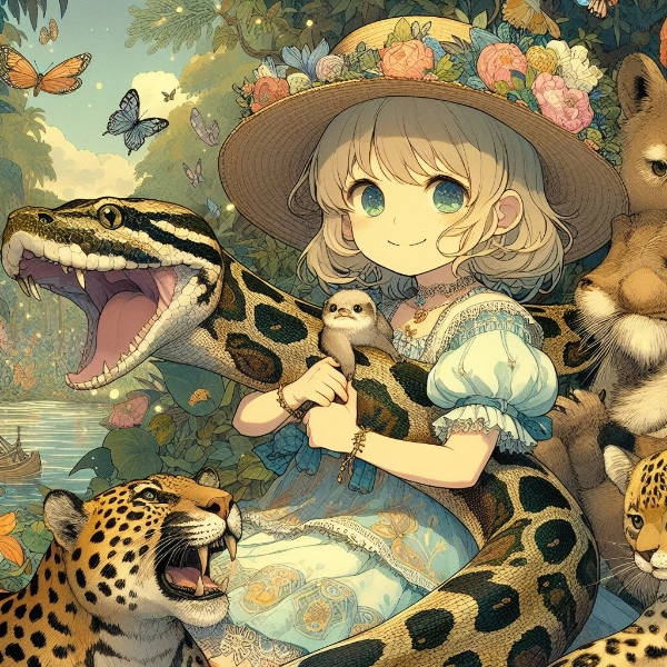 猛獣たちを従える女の子