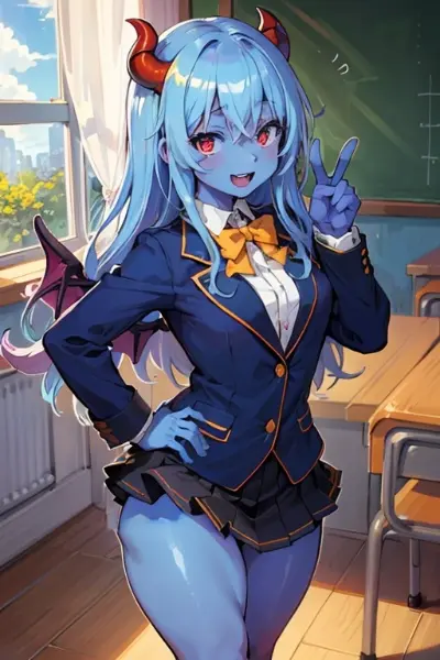 照れピースデビルガール