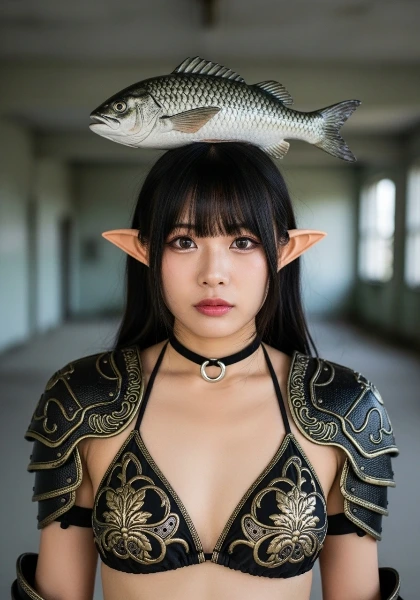 魚の王冠を戴く廃墟のエルフ