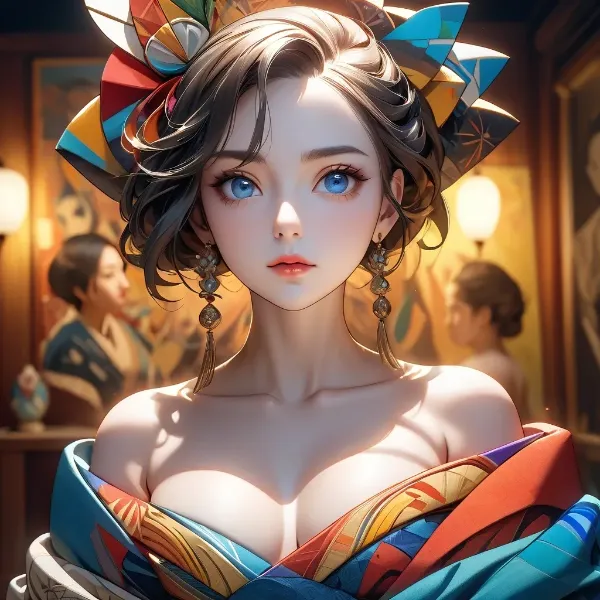 華やかな着物美女の視線