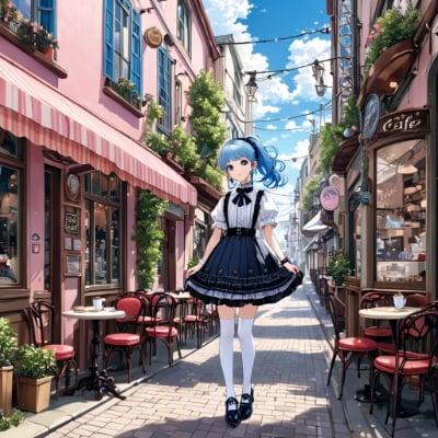 おしゃれな青髪さんと裏通り