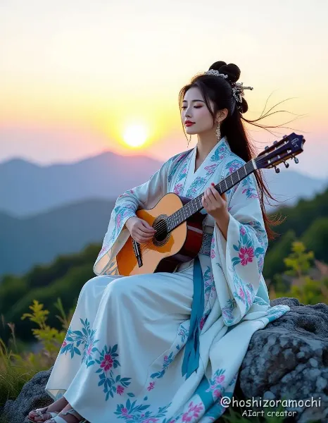 風と詩の旅人 — 吟遊詩人の女性 / A Traveler of Wind and Poetry - A Female Bard