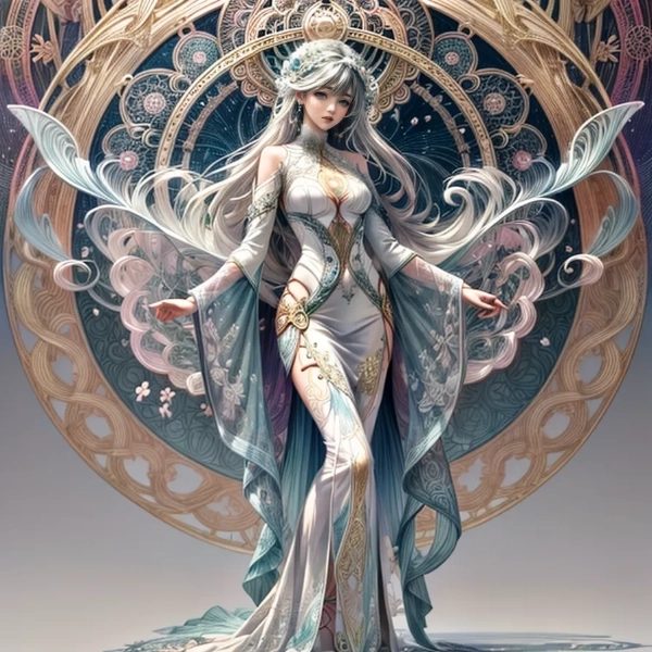 マーメイドドレスを着た女性