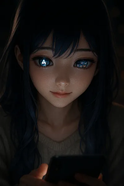 深夜の青い瞳とデジタル夢