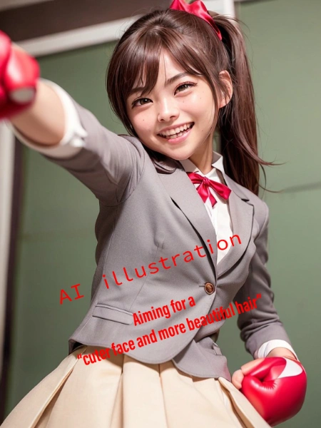 ポニーテール美少女のパンチ！！