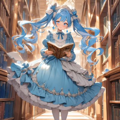 書庫の青髪さん