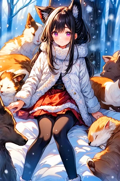 冬眠している動物と、うちの子★（2枚）