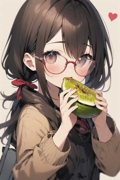 いちじくを美味しそうに食べる女の子