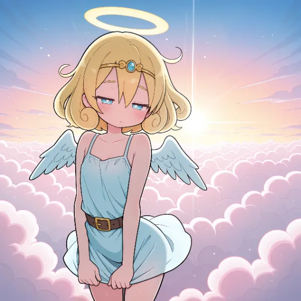 天使ちゃん！！！！　（眠たげな天使の雲上休憩）