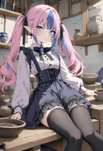 陶器工房のエルフさん