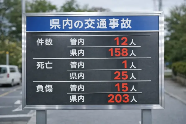 交番の交通事故掲示板のフリー素材