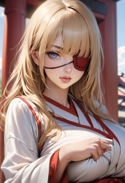 金髪隻眼の巫女