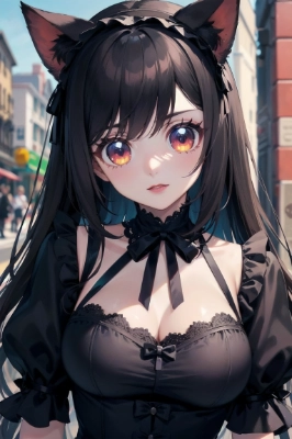 猫耳少女（ゴスロリ）